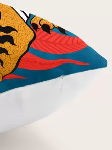 Magdalena Parfieniuk Artist Vacation Tiger Print Cushion Cover Without Filler, Modern Throw Pillow Case For Sofa, Holiday - Multicolor - View 2