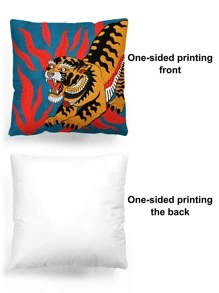 Magdalena Parfieniuk Artist Vacation Tiger Print Cushion Cover Without Filler, Modern Throw Pillow Case For Sofa, Holiday - Multicolor - View 5