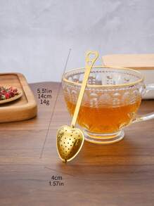 1 pieza Colador de té en forma de corazón - Dorado - Ver 2