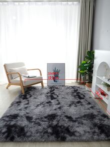1pc Fuzzy Tie Dye Area Rug, Soft Plush Living Room Carpet, Bedroom Carpet,Tie Dye Fuzzy Rug - Dark Grey - View 4