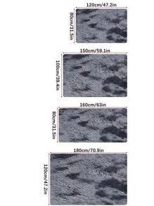 1pc Fuzzy Tie Dye Area Rug, Soft Plush Living Room Carpet, Bedroom Carpet,Tie Dye Fuzzy Rug - Dark Grey - View 5