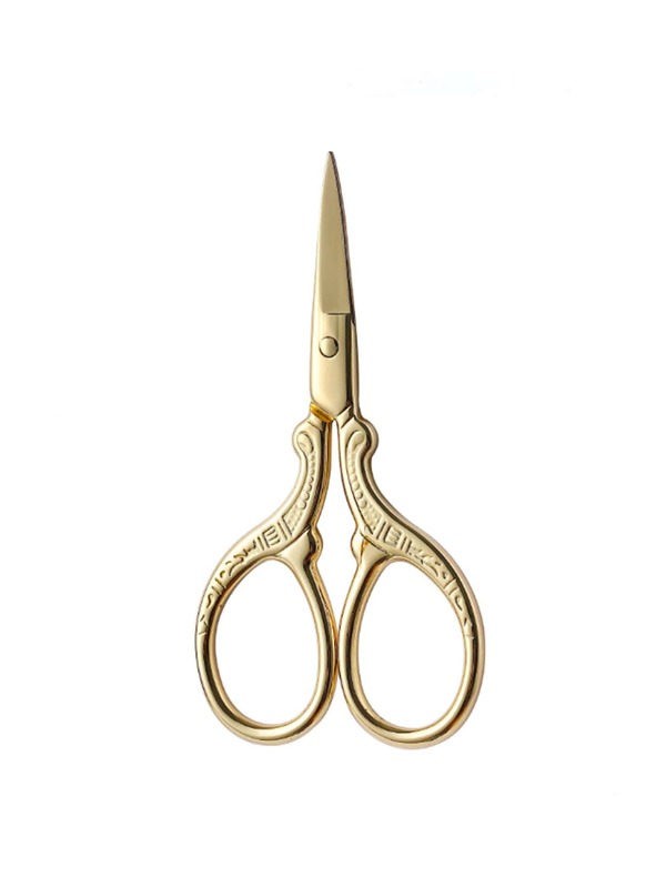 1pc Iron Alloy Sewing Scissor, Minimalist Golden Sewing Scissor For