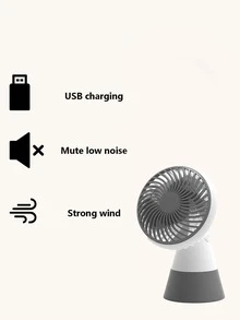1入組ABS電風扇現代便攜式家用迷你電風扇 - 灰色 - 查看 4
