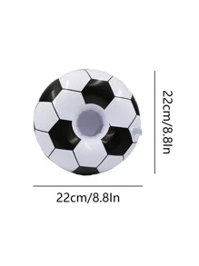 1 PC PVC Inflatable Coaster, Thiết Kế Bóng Đá Sáng Tạo Inflatable Coaster Cho Ngoài Trời - Đen và trắng - Xem 2