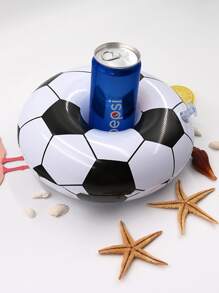 1 PC PVC Inflatable Coaster, Thiết Kế Bóng Đá Sáng Tạo Inflatable Coaster Cho Ngoài Trời - Đen và trắng - Xem 3