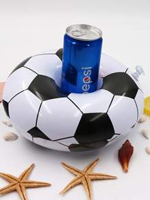 1 PC PVC Inflatable Coaster, Thiết Kế Bóng Đá Sáng Tạo Inflatable Coaster Cho Ngoài Trời - Đen và trắng - Xem 4