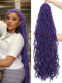 1 paquete de cabello trenzado púrpura suave Locs Crochet, de 18 a 36 pulgadas de largo, extensiones de cabello sintético Crochet Locs falsos/morados, regalos de Navidad (Púrpura#) - Ver 1