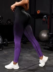Yoga Basic Quần Leggings Thể thao Nữ Ombre - Màu tím - Xem 1