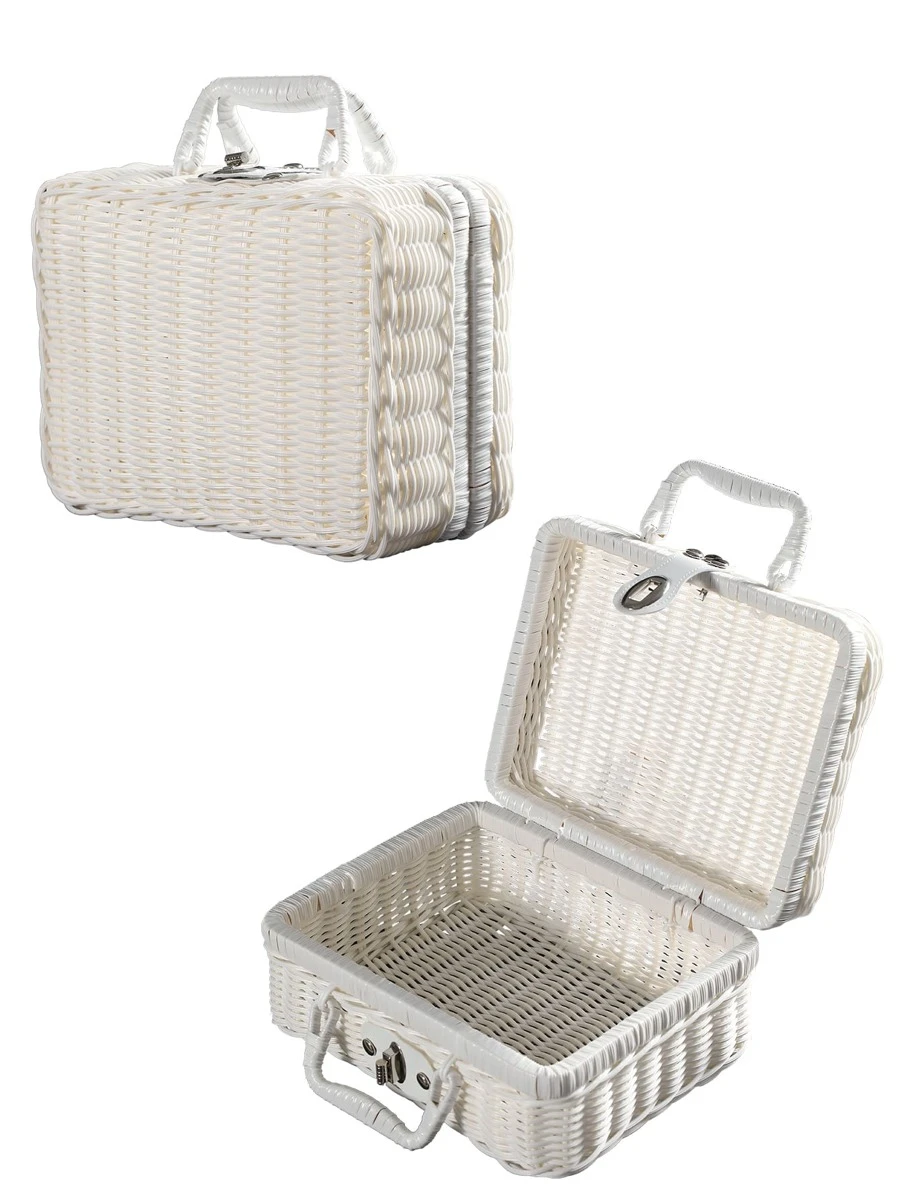 1入組藤禮品包裝盒北歐風便攜禮品收納盒適合派對 - 白色 - 查看 1