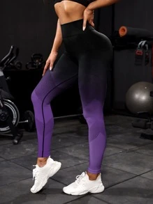 Yoga Basic Quần Leggings Thể thao Nữ Ombre - Màu tím - Xem 2