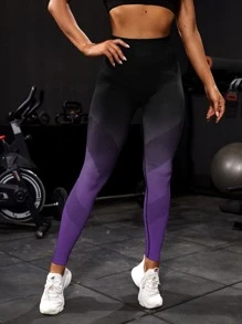 Yoga Basic Quần Leggings Thể thao Nữ Ombre - Màu tím - Xem 3