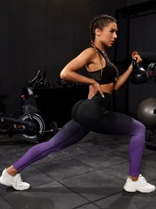 Yoga Basic Quần Leggings Thể thao Nữ Ombre - Màu tím - Xem 5