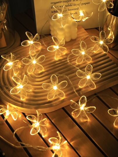 1pc 1.5m PVC String Light, Creative Flower Design Extendable Decorative Light For Home Decoration