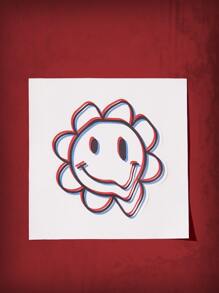 Oizys Design Pegatina de sonrisa & con estampado de flor - Multicolor - Ver 1