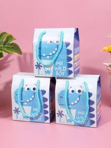 10 Cái/bộ Hộp Giấy Gói Quà, Hộp Quà Họa Tiết Khủng Long Hoạt Hình Cho Bữa Tiệc - Nhiều màu - Xem 2