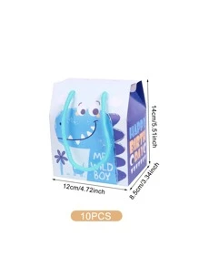 10 Cái/bộ Hộp Giấy Gói Quà, Hộp Quà Họa Tiết Khủng Long Hoạt Hình Cho Bữa Tiệc - Nhiều màu - Xem 3