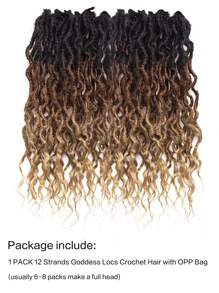 1包人造鉤針頭髮，鉤針頭髮，漸層捲髮辮子鉤針編織合成鉤針辮子 - 漸層 - 查看 4