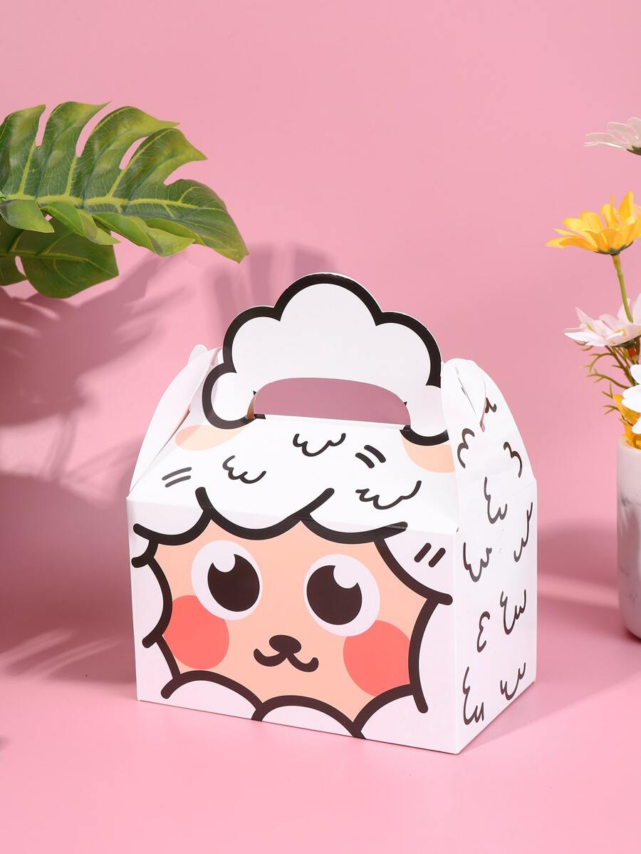 5pcs Cartoon Graphic Gift Box, Cartoon Sheep Shaped Paper Gift Wrapping Box For Party, Holiday - Multicolor - View 1