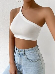 SHEIN EZwear Top crop de un hombro