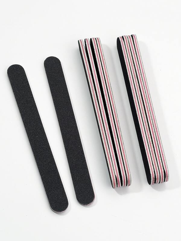 10pcs 100/180 Grit Nail Files Double Sided Emery Board Washable Emery