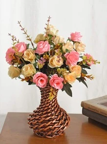 1入組塑料人造花花束婚禮用人造花束家居裝飾 - 彩色 - 查看 1