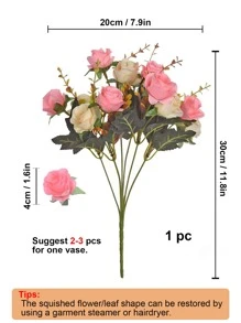 1入組塑料人造花花束婚禮用人造花束家居裝飾 - 彩色 - 查看 3