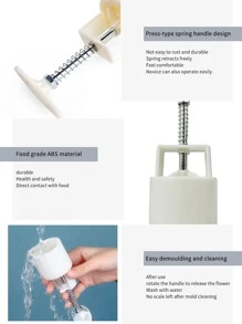 4入組/套塑料壓餅機手持式月餅印章用於烘焙