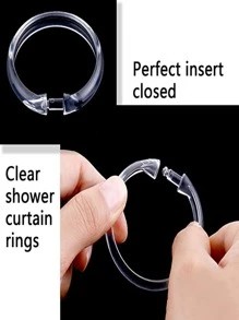 12pcs Clear Shower Curtain Hook, Simple Clear Shower Curtain Ring For Bathroom - Clear - View 4