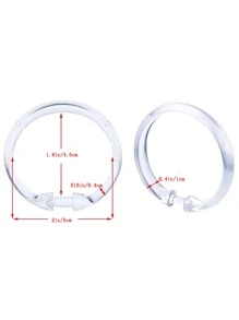 12pcs Clear Shower Curtain Hook, Simple Clear Shower Curtain Ring For Bathroom - Clear - View 3