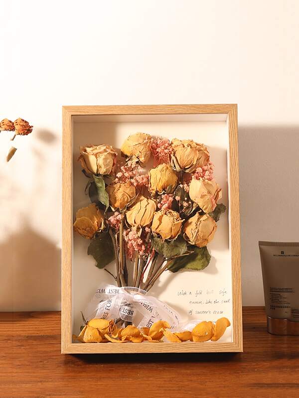 1pc ABS Dried Flower Photo Frame, Minimalist Dried Flower Display Stand