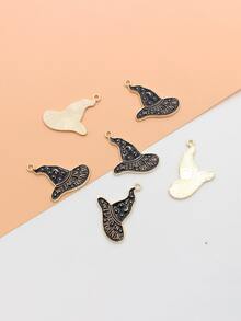 6 cái/bộ Mũ phù thủy DIY Mặt dây chuyền - màu đen - Xem 2