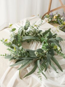 1 Nhựa Nhân Tạo Vòng Hoa, Hoa Giả Vòng Vòng Hoa Cho Đám Cưới, Trang Trí Nhà Cửa - màu xanh lá - Xem 1