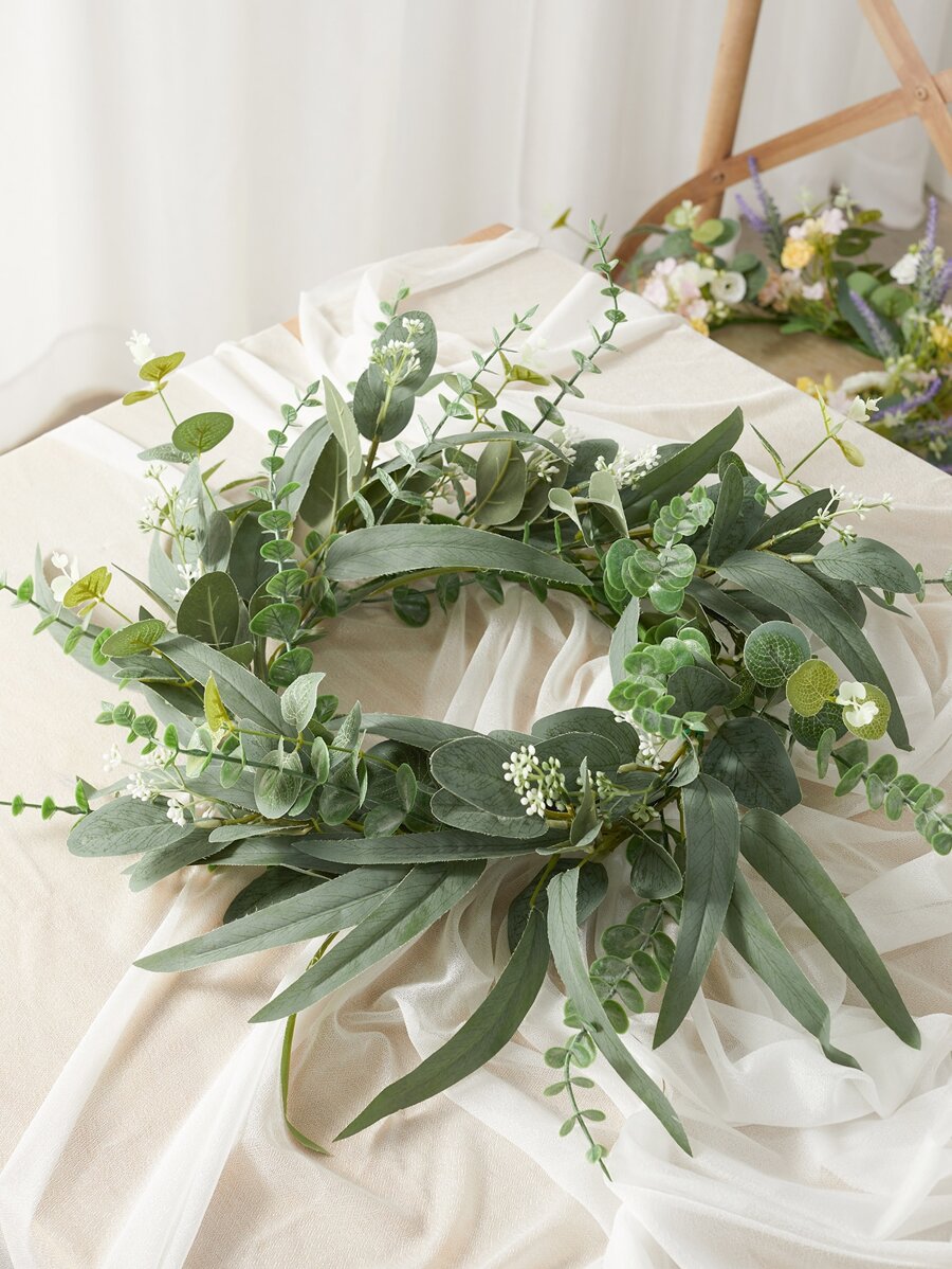 1 Nhựa Nhân Tạo Vòng Hoa, Hoa Giả Vòng Vòng Hoa Cho Đám Cưới, Trang Trí Nhà Cửa - màu xanh lá - Xem 1