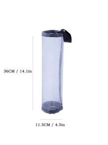 1pc Plastic Bag Holder,Mesh Hanging Storage Dispenser,Foldable Breathable Washable Hanging Mesh Garbage Bag Organizer For Kitchen - Grey - View 2