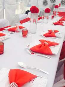 10 Piezas Anillo De Servilleta Con Decoración De Diamantes De Imitación - Plateado - Ver 4