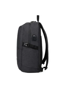 HOTSIR Ba lô máy tính xách tay cỡ lớn Letter Graphic Minimalist Camping Bag - màu đen - Xem 6