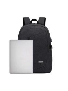 HOTSIR Ba lô máy tính xách tay cỡ lớn Letter Graphic Minimalist Camping Bag - màu đen - Xem 4