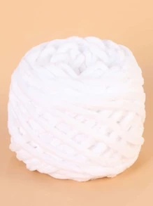 1roll 100g Polyester Yarn, Classic White Thread For Home - White - View 1