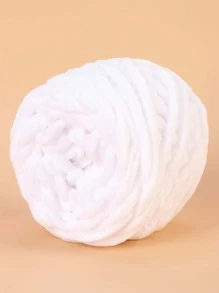 1roll 100g Polyester Yarn, Classic White Thread For Home - White - View 2