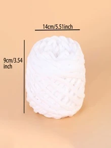 1roll 100g Polyester Yarn, Classic White Thread For Home - White - View 4