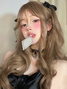 alicegarden Long Curly Synthetic Wig With Bangs