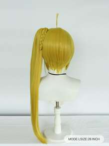 Peluca sintética cosplay largo recto con tupe - Amarillo - Ver 2