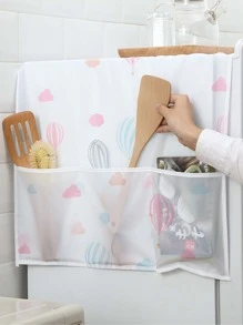 Hot-air Balloon Print Refrigerator Dust Cover - Multicolor - View 3