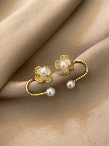 Faux Pearl Decor Earrings - Multicolor - View 1