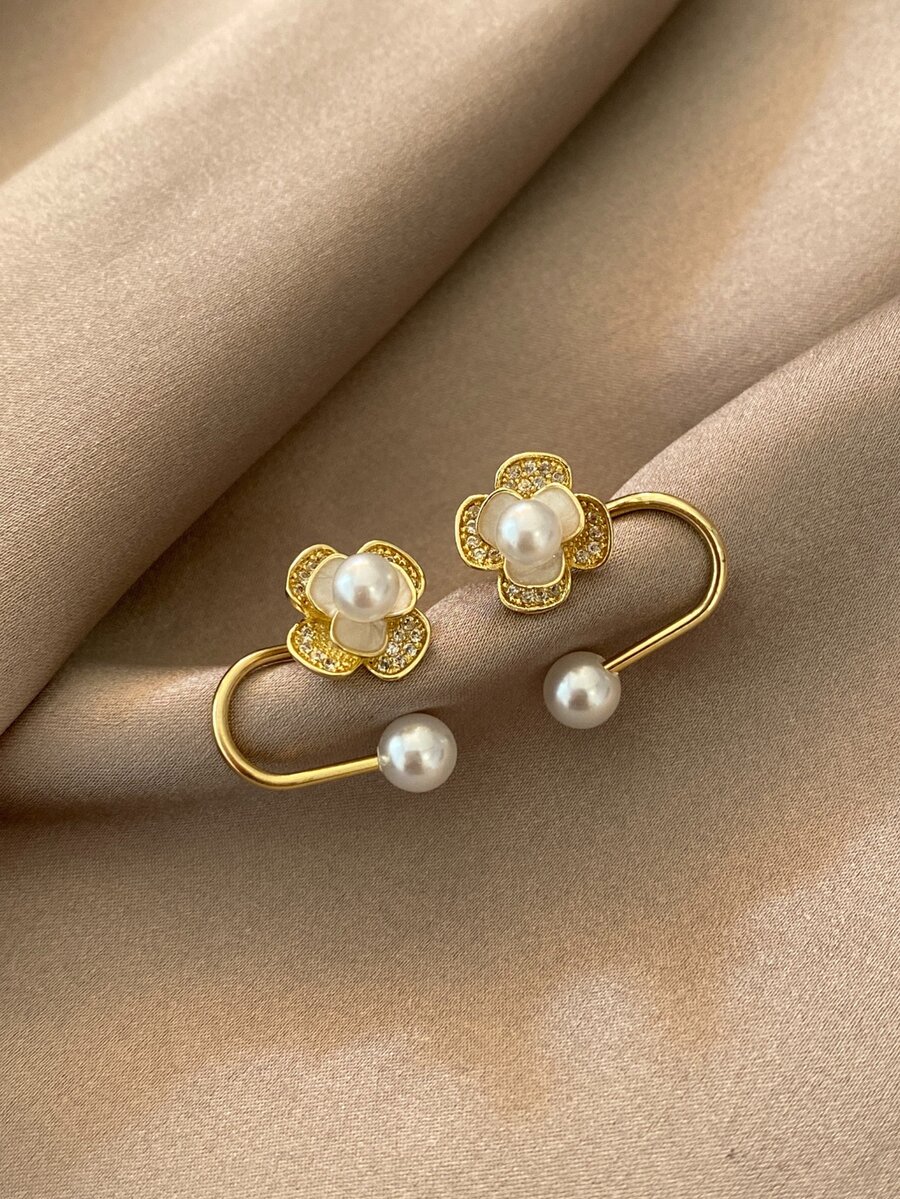 Faux Pearl Decor Earrings - Multicolor - View 1