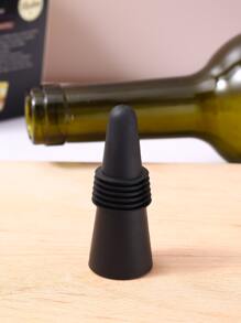 1入組矽膠紅酒塞極簡酒瓶塞適用於日常生活 - 黑色 - 查看 4