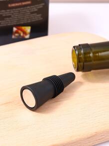 1入組矽膠紅酒塞極簡酒瓶塞適用於日常生活 - 黑色 - 查看 5