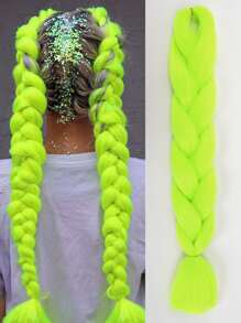 Synthetic Fluffy Braiding Hair Fluorescent Green Fashion Jumbo Braid Hair For Women Prestretched Braiding Hair