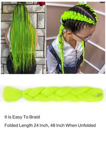 Synthetic Fluffy Braiding Hair Fluorescent Green Fashion Jumbo Braid Hair For Women Prestretched Braiding Hair