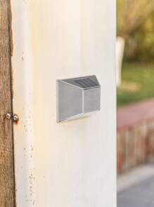 1pc Wall Mounted Solar Lantern, Modern Stainless Steel Outdoor Solar Lantern For Garden - White - View 6